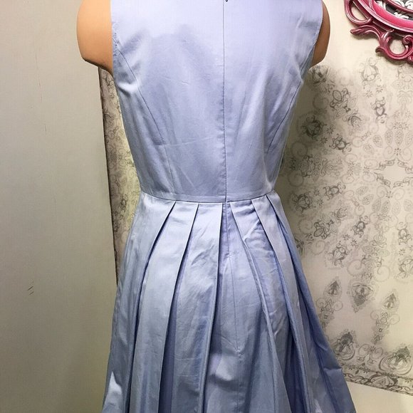 Ann Taylor Retro Dress Womens sz 2 Scoopneck Party Pleated Fit & Flare - Picture 6 of 9